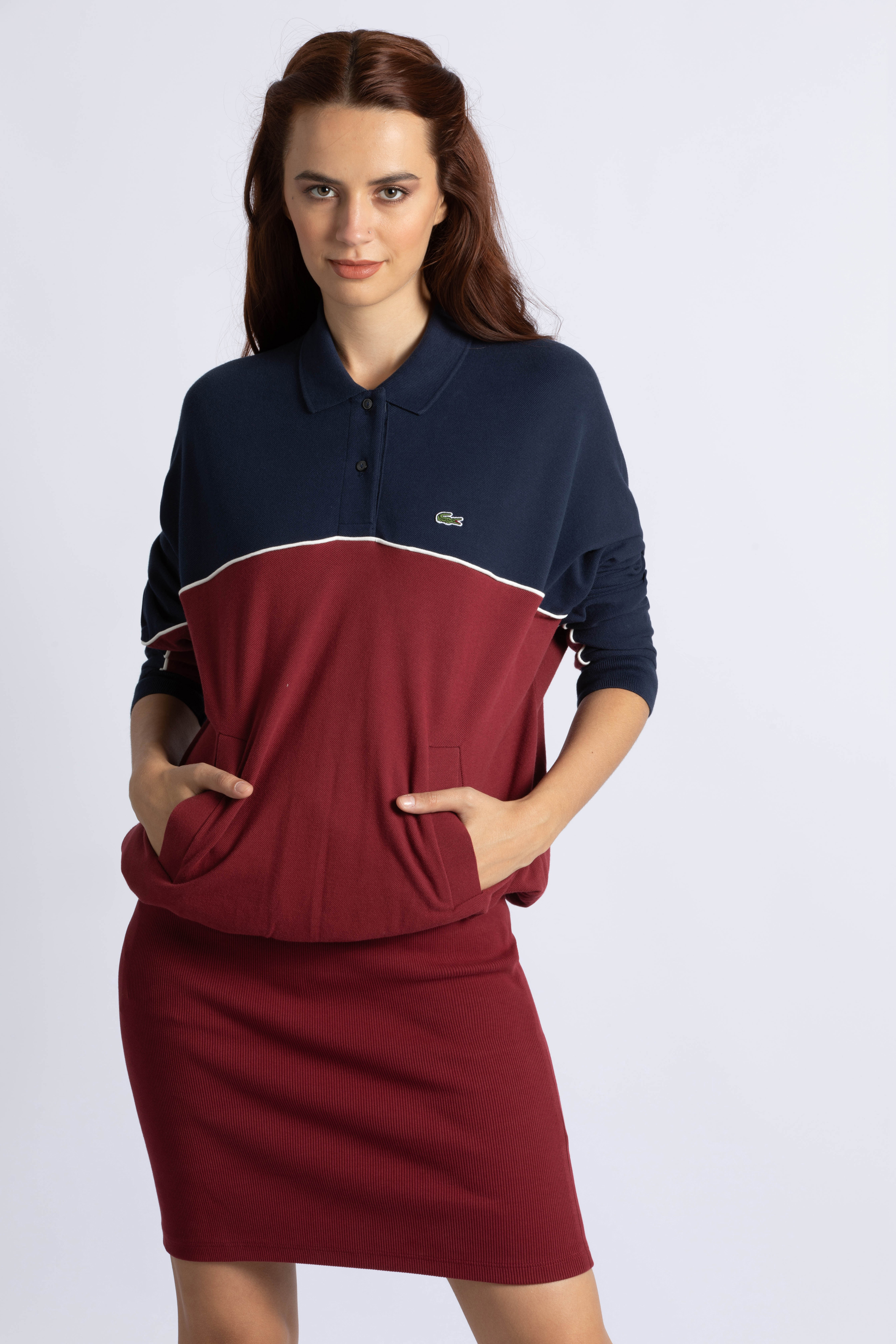 

Lacoste Bi-material Colorblock Cotton Polo Dress
