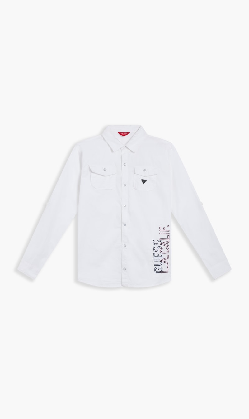 

Guess logo woven shirt | the deal outlet, White