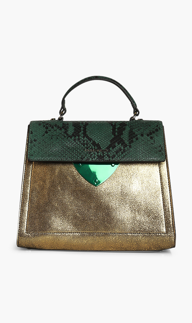 

Coccinelle Animal Skin Leather Top Handle Bag