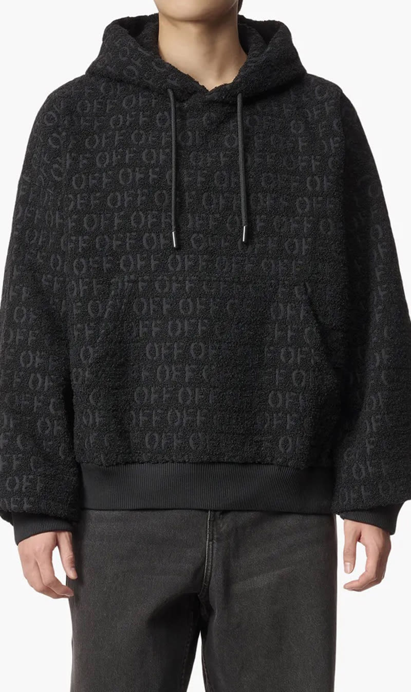 

Off-white Black Off Ao Boucl Over Hoodie Black No Color for Men | The Deal Outlet