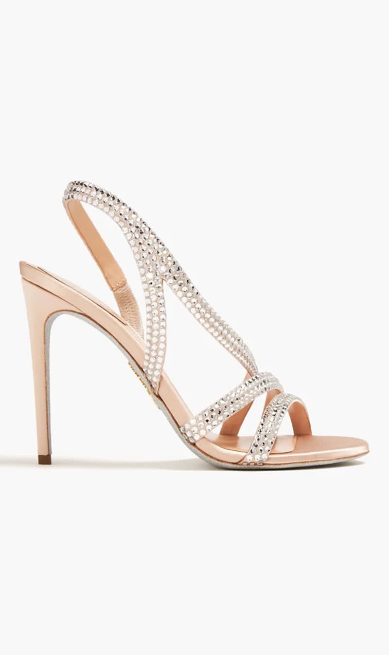 

Rene Caovilla Beige Lisa Sandals for Women | The Deal Outlet