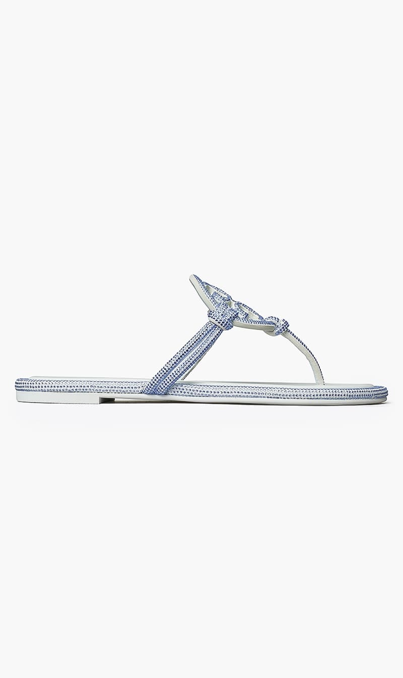 

Tory Burch Blue Miller Knotted Pave for Women | The Deal Outlet