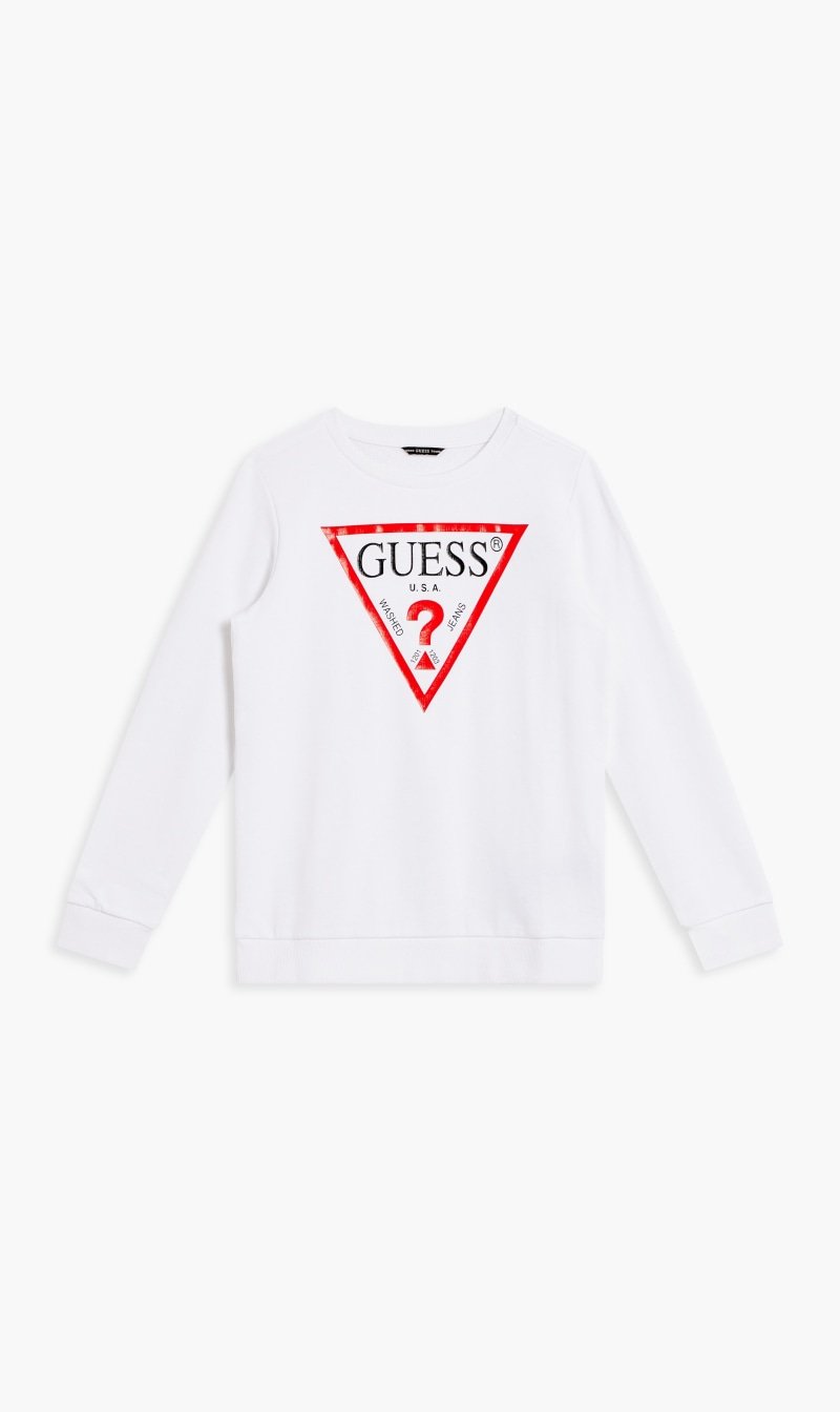 

Guess White Logo Sweatshirt for Girls | The Deal Outlet