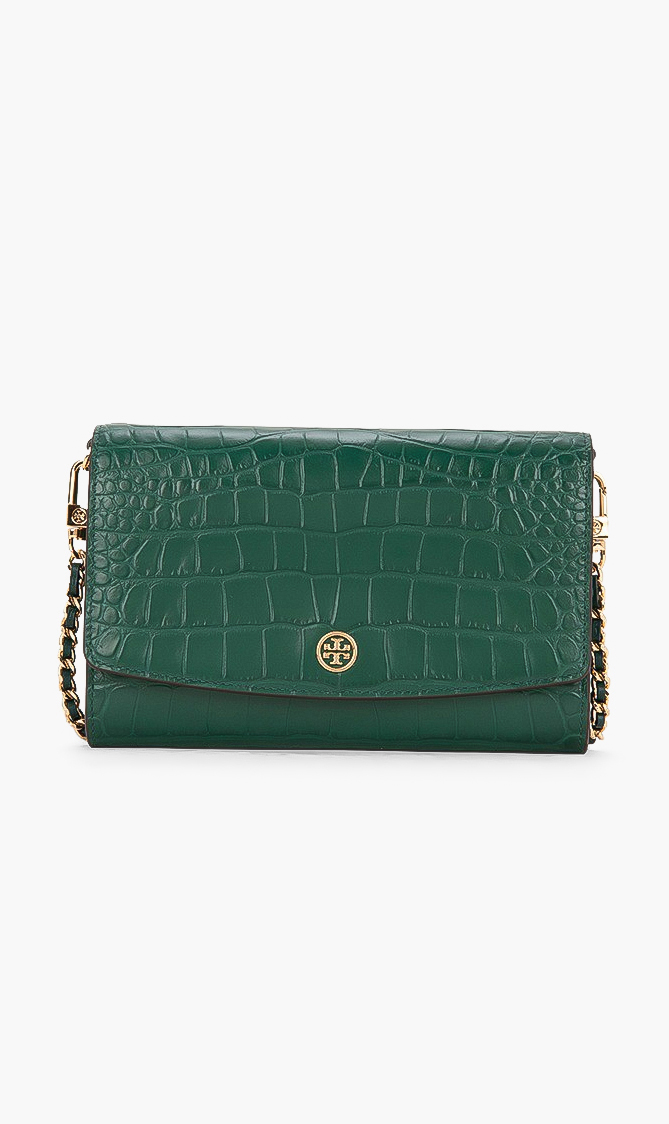 

Tory Burch Robinson Embossed Chain Clutch