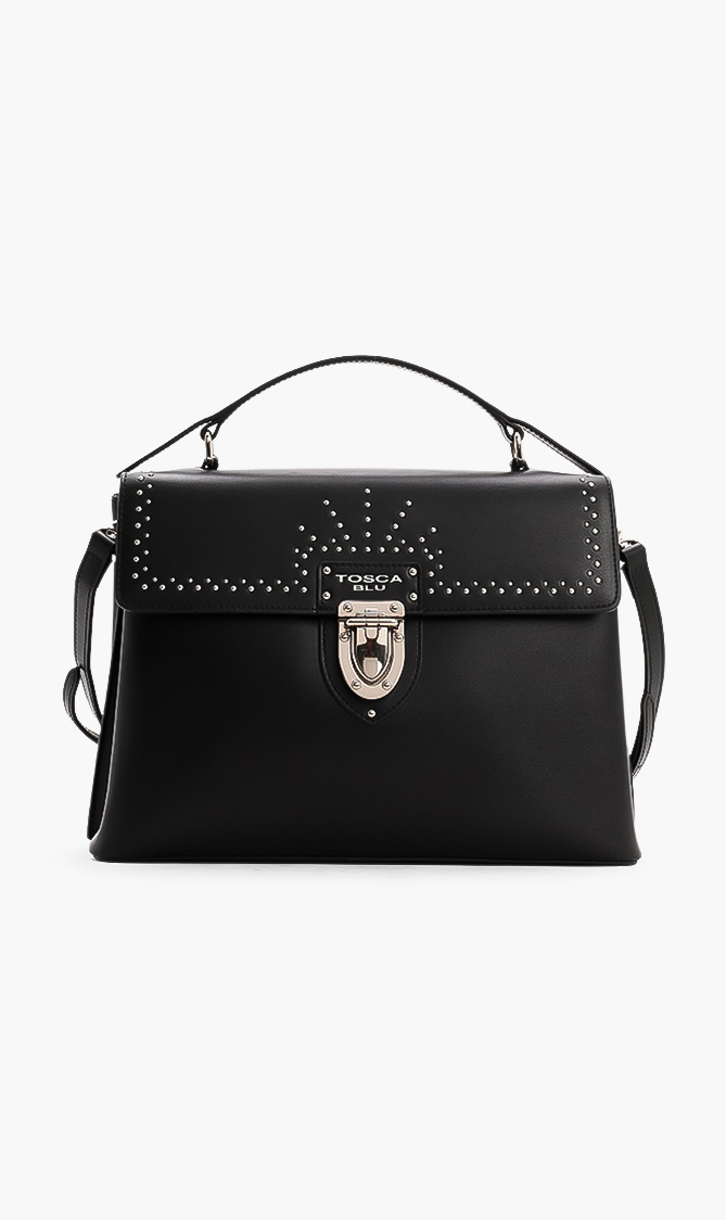 

Tosca Blu Studded Leather Handbag