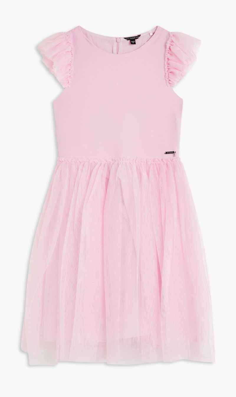 

Guess Pink Mixed Fabric Ss Dress_ceremony for Kids | The Deal Outlet