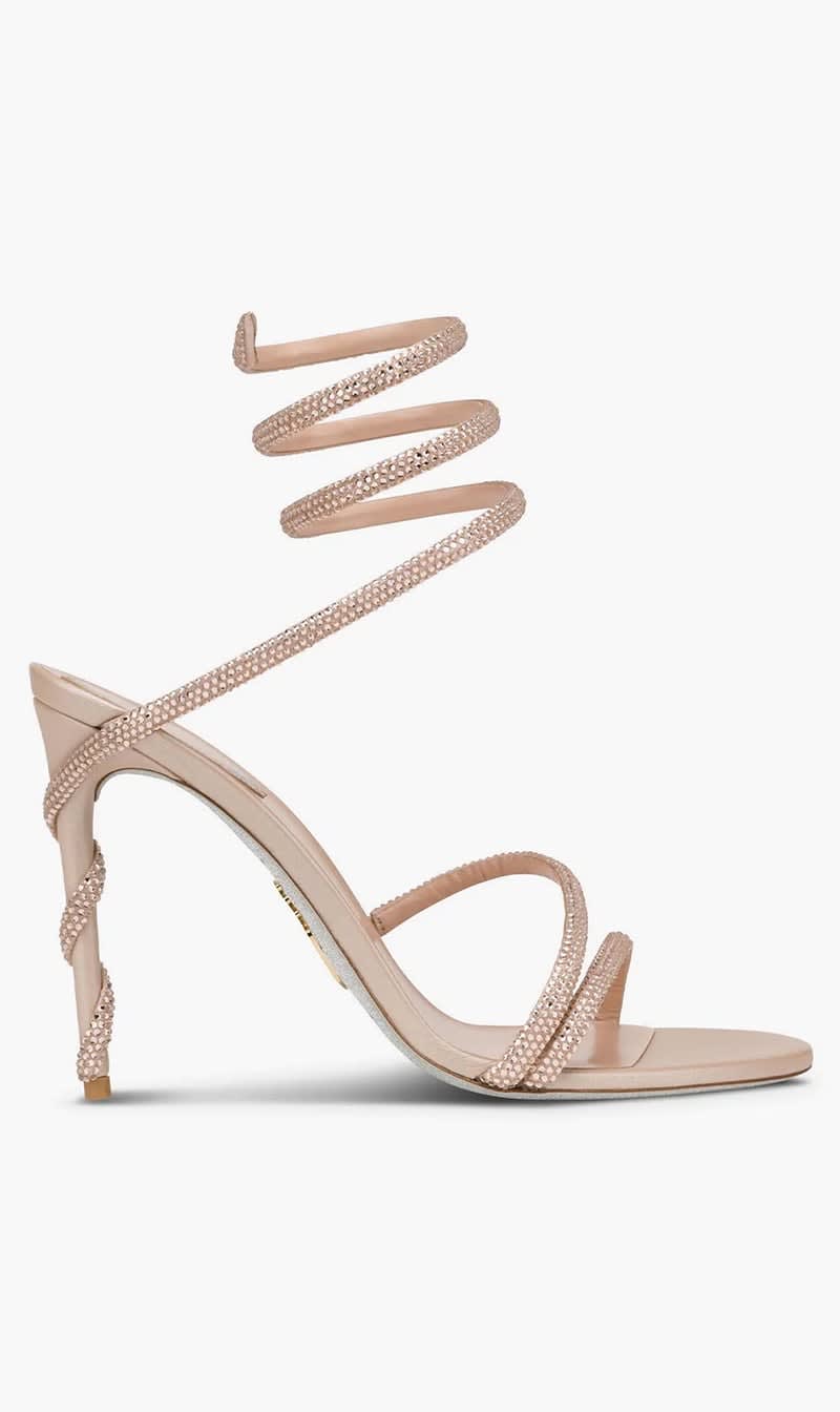 

Rene Caovilla Beige Embellished Sandals for Women | The Deal Outlet