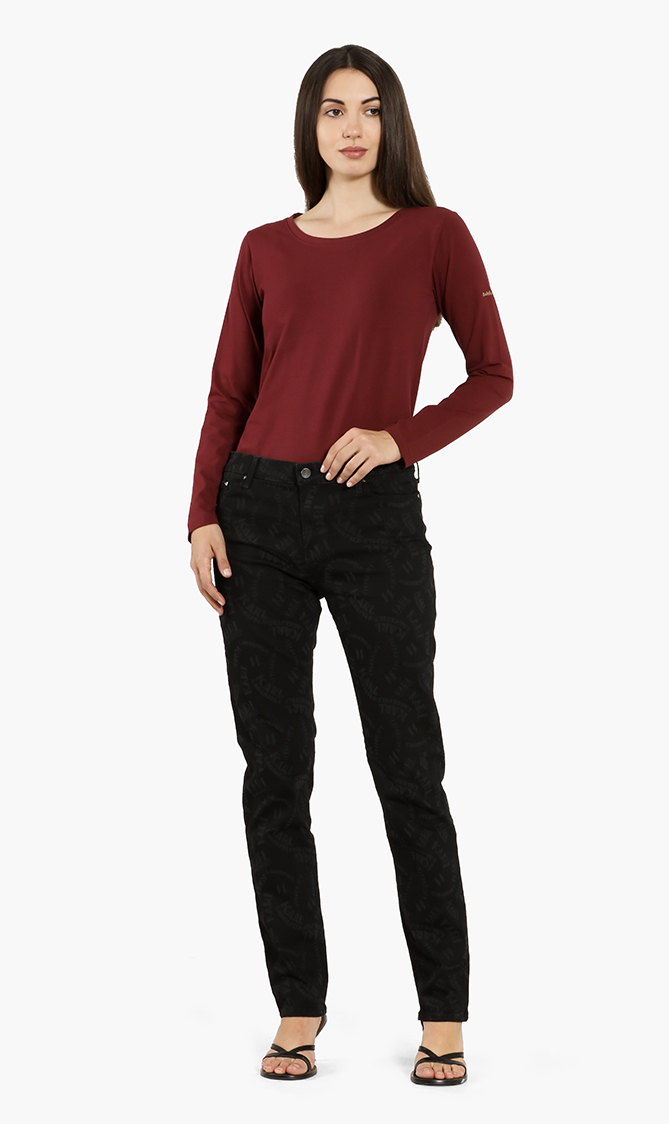

All Over Logo Print Jeans, Black