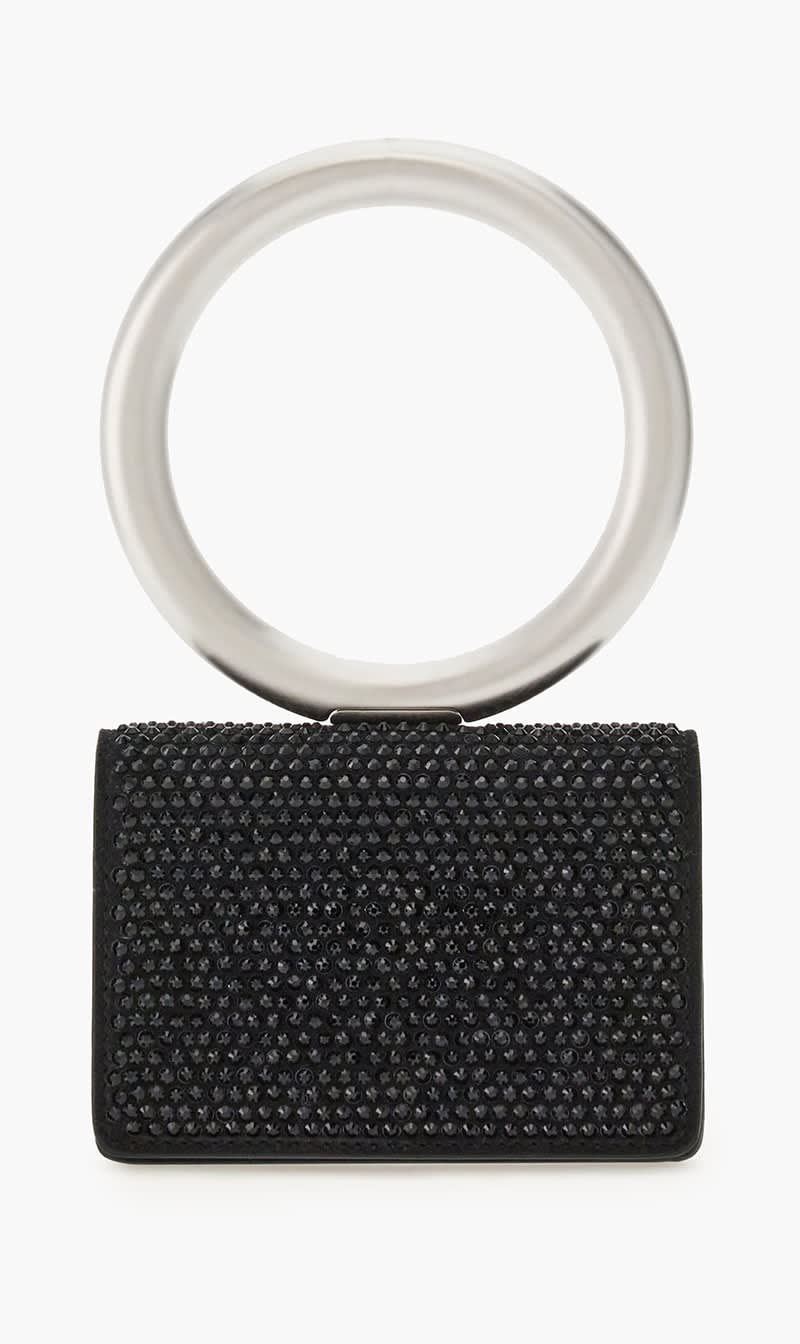

Salvatore Ferragamo Black Micro Pouch With Crystals for Women | The Deal Outlet