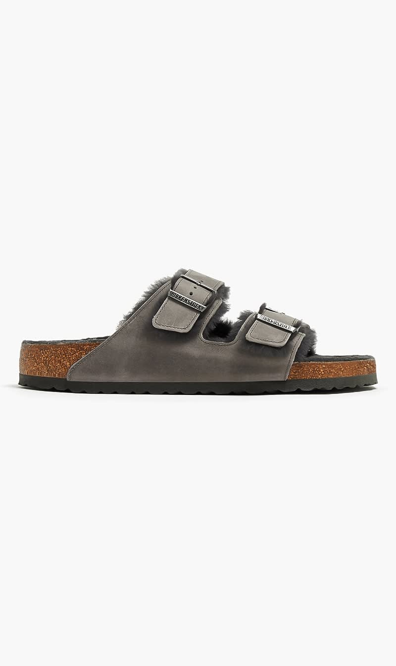 

Birkenstock Grey Arizona Leoi Shearling Tonal Iron for Men | The Deal Outlet