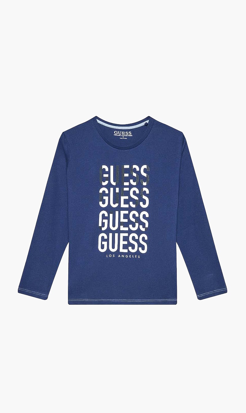 

Guess Blue Logo Long Sleeve Tshirt for Boys | The Deal Outlet