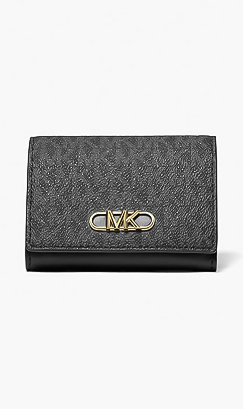 

Michael Kors Black Tri-fold Leather Wallet for Women | The Deal Outlet