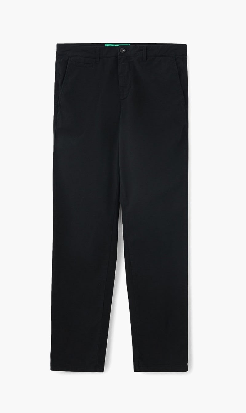 Black United Colors Of Benetton Blue Straight Fit Pants for Men