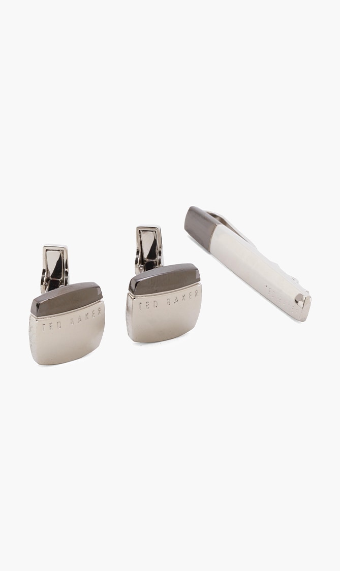 

Ted Baker Square Cufflinks And Tie Bar Gift Set