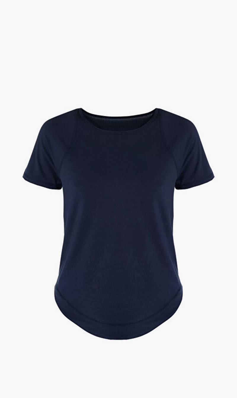 

Sweaty Betty Blue Breathe Easy Short Sleeve Top for Women | The Deal Outlet