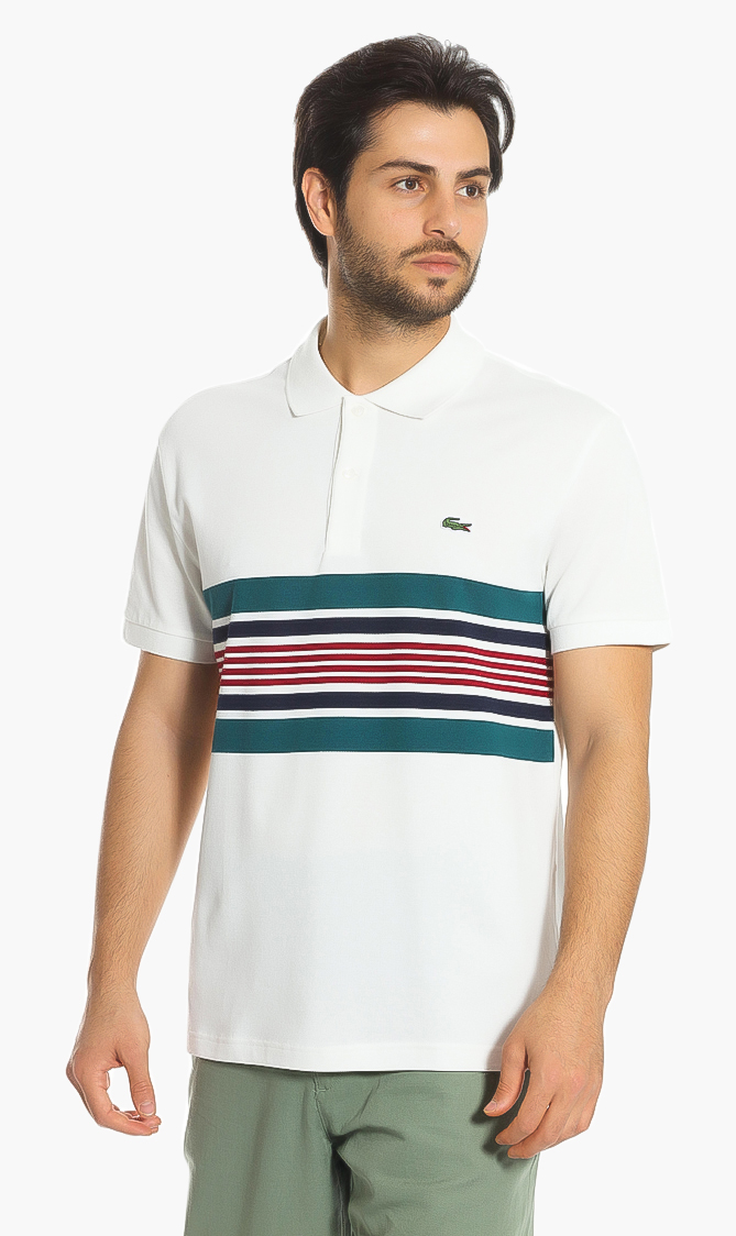 Lacoste Striped Panel Slim Fit Polo Shirt
