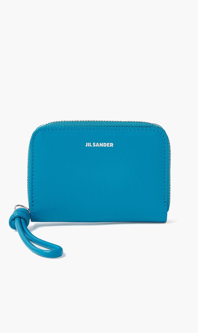 

Jil Sander Blue Zip Around Wallet Sm Giro K-palmellato Lux & New Calf Wnappa Lining - Platino S | The Deal Outlet