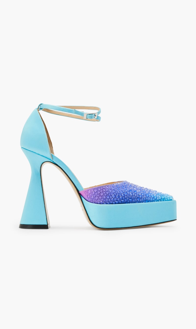 

Mach And Mach Blue Crystalized Platform Pumps for Women | The Deal Outlet
