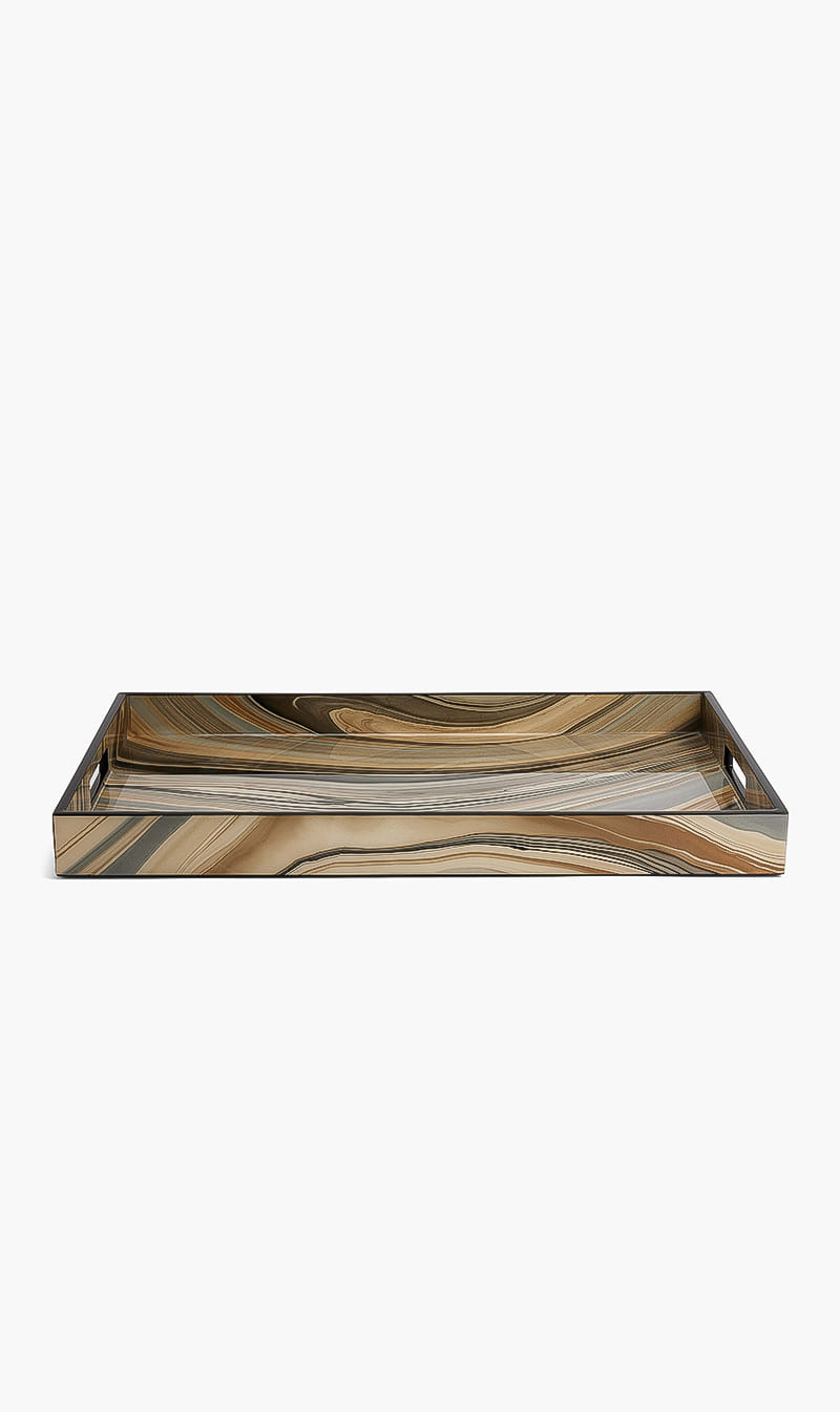 

Pacific Connections Brown Tucson Rectangular Tray | The Deal Outlet