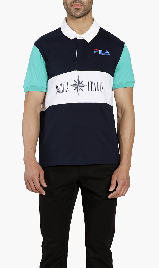 

Colourblock Polo Shirt, Blue