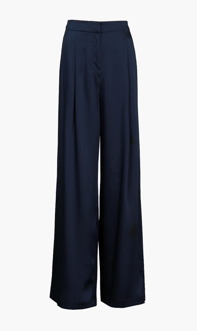 

Satin Wide Leg Trousers, Blue