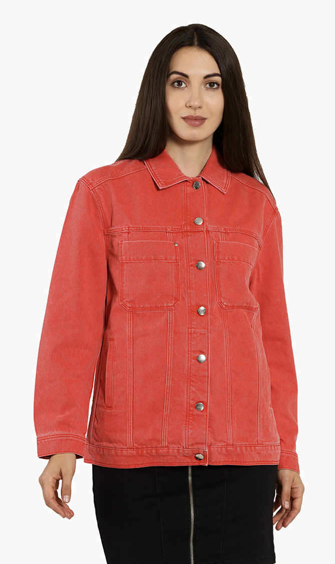 

Embroidered Logo Denim Jacket