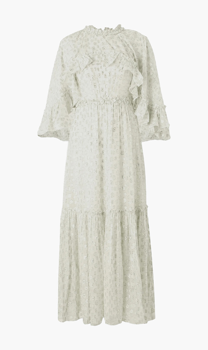 

Needle & Thread White Harper Lurex Cape Gown for Women | The Deal Outlet