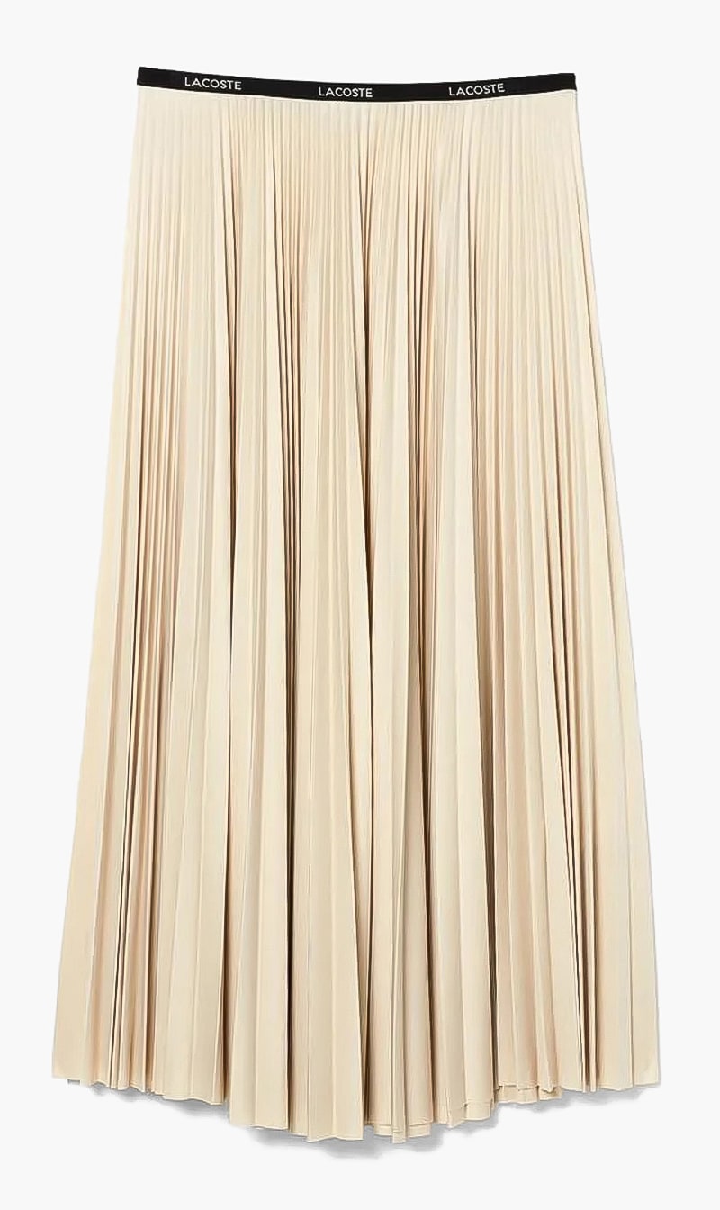 

Elasticised Pleated Jersey Skirt, Beige