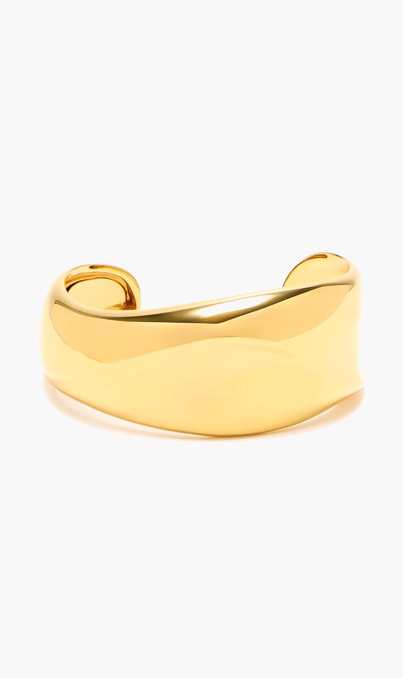 Missoma Gold Sculptural Ridge Molten Cuff Bracelet for Women