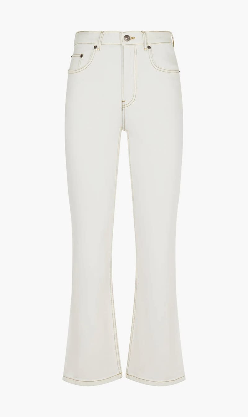 

Tory Burch White Cropped Flare Jeans for Women | The Deal Outlet
