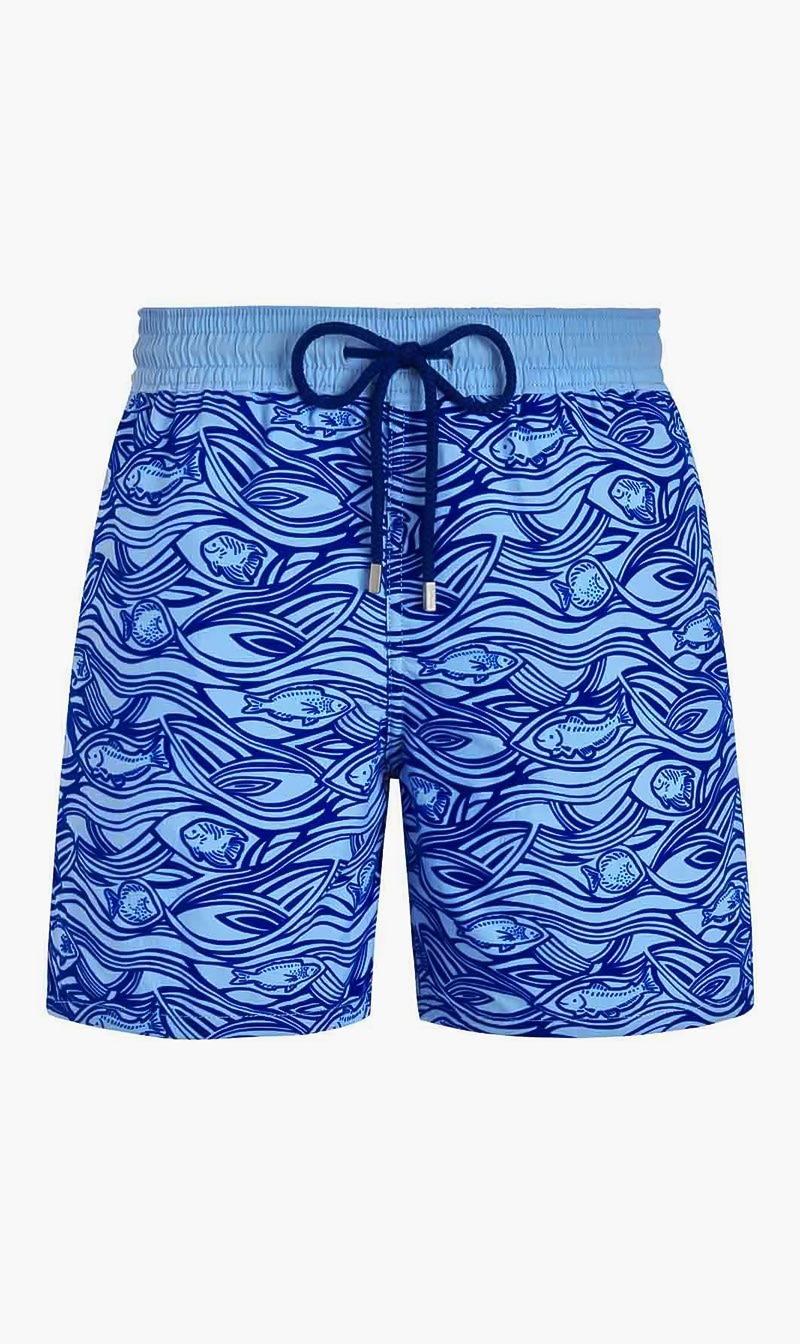 

Vilebrequin Blue Flocked Aquarium Swim Shorts for Men | The Deal Outlet