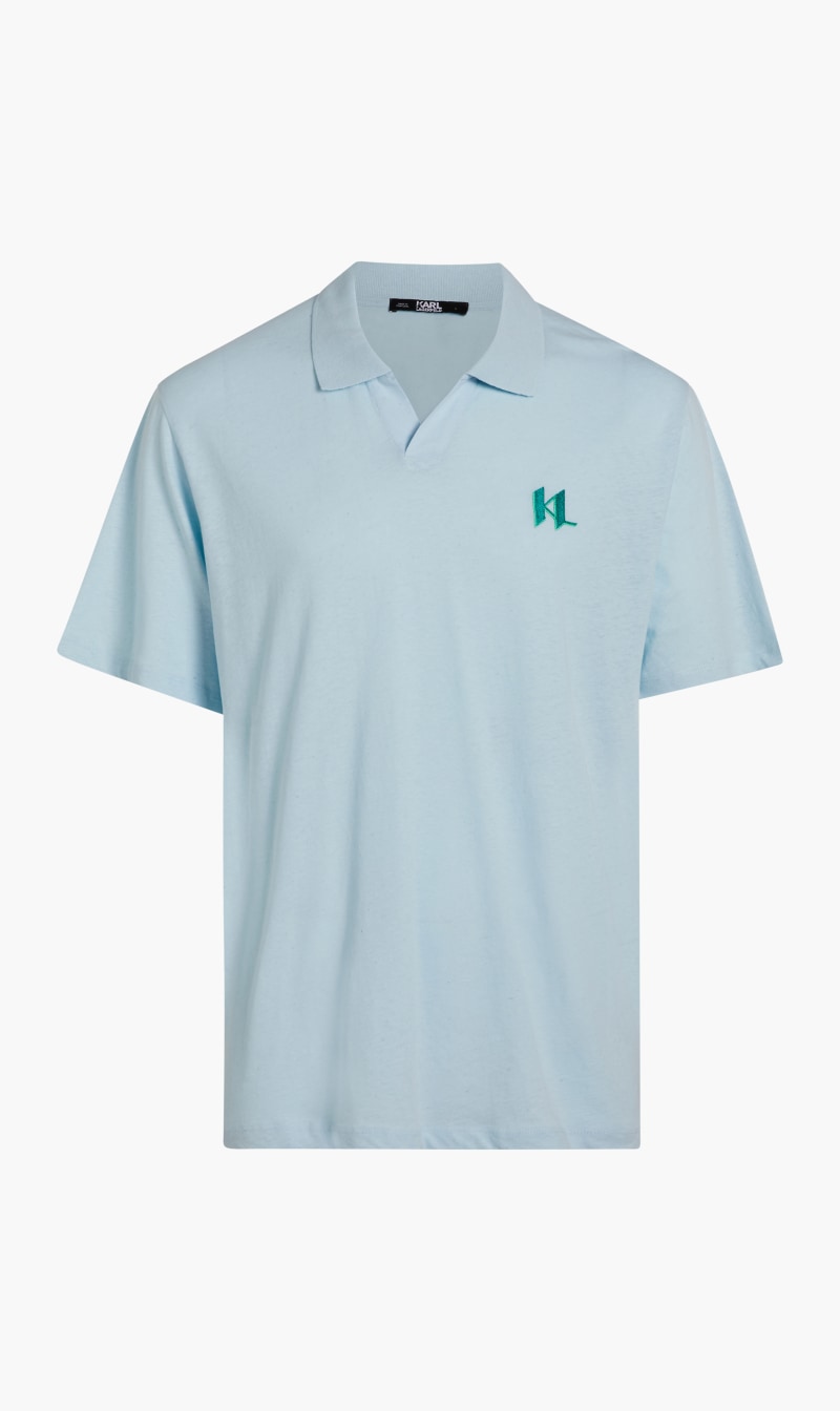 

Karl Lagerfeld Blue Kl Linen Polo for Kids | The Deal Outlet