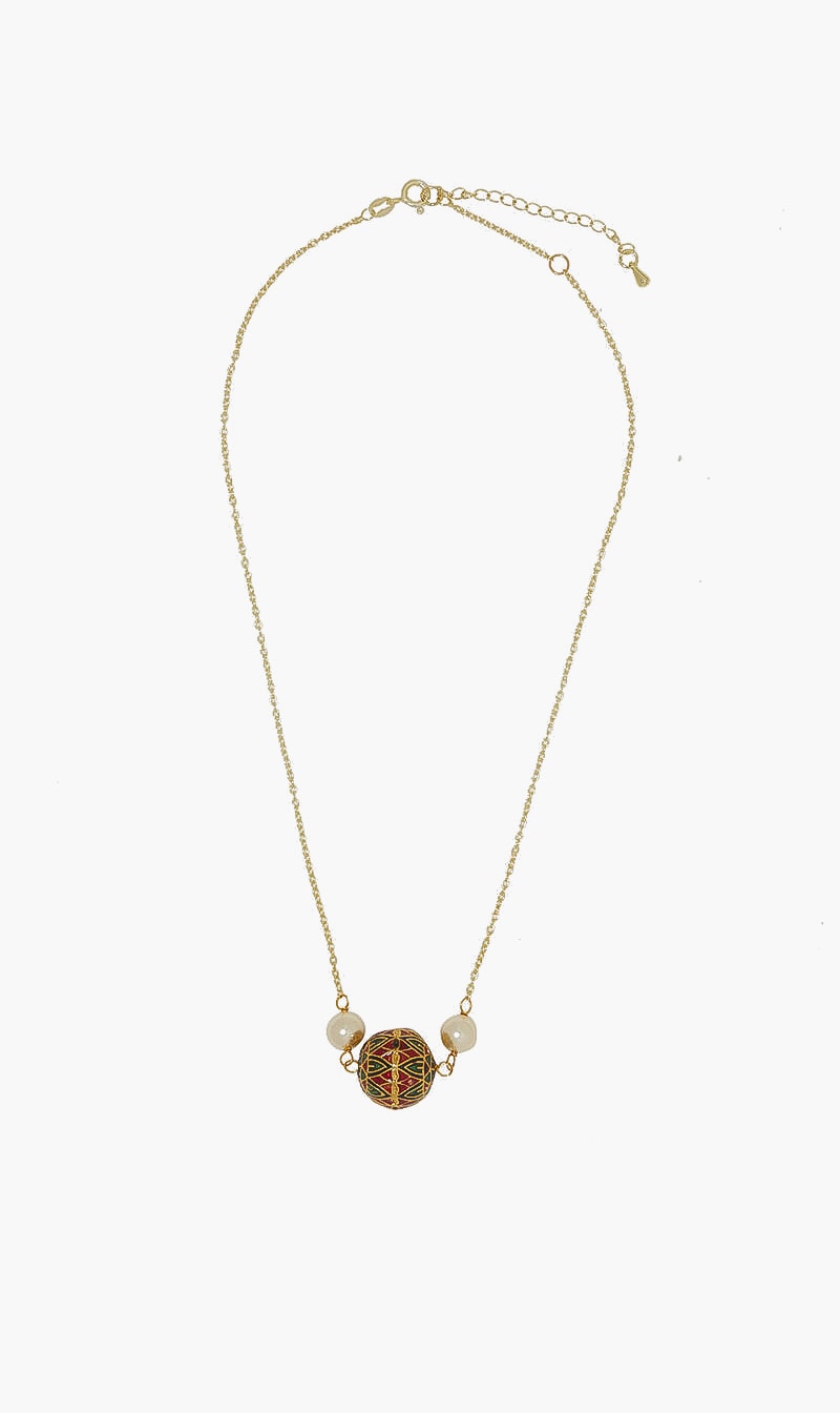 

Zoya Enamel Necklace, Gold