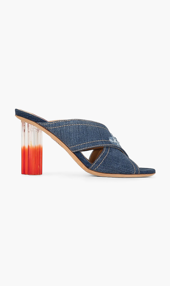 

Dsquared2 Leaf Ripped Denim Sandals