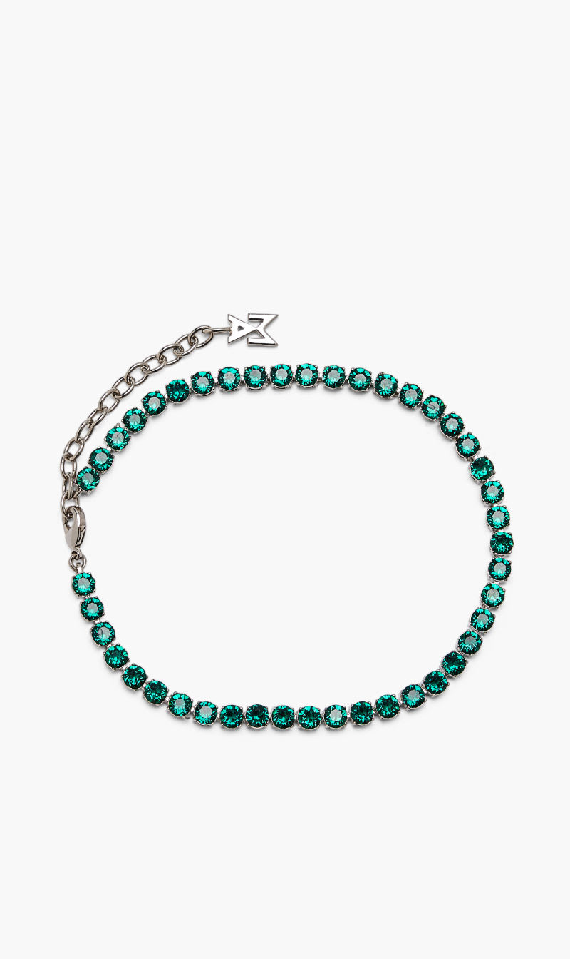 

Amina Muaddi Green Tennis Anklet-emerald for Women | The Deal Outlet