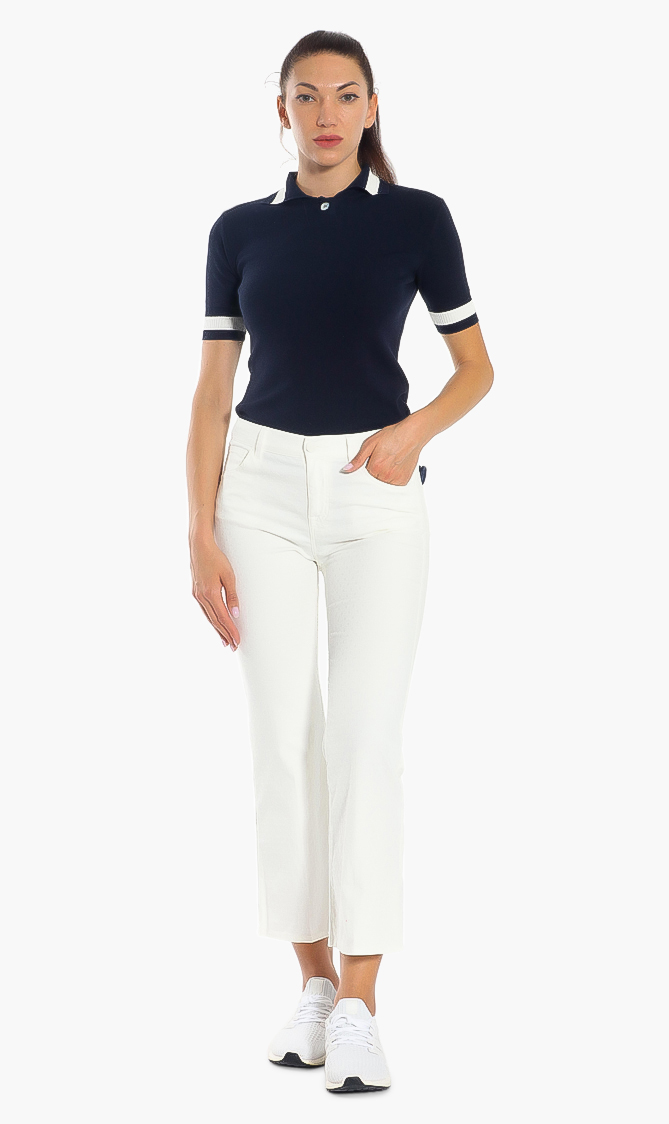 

Frida Crop Flared Tailored Jeans, White