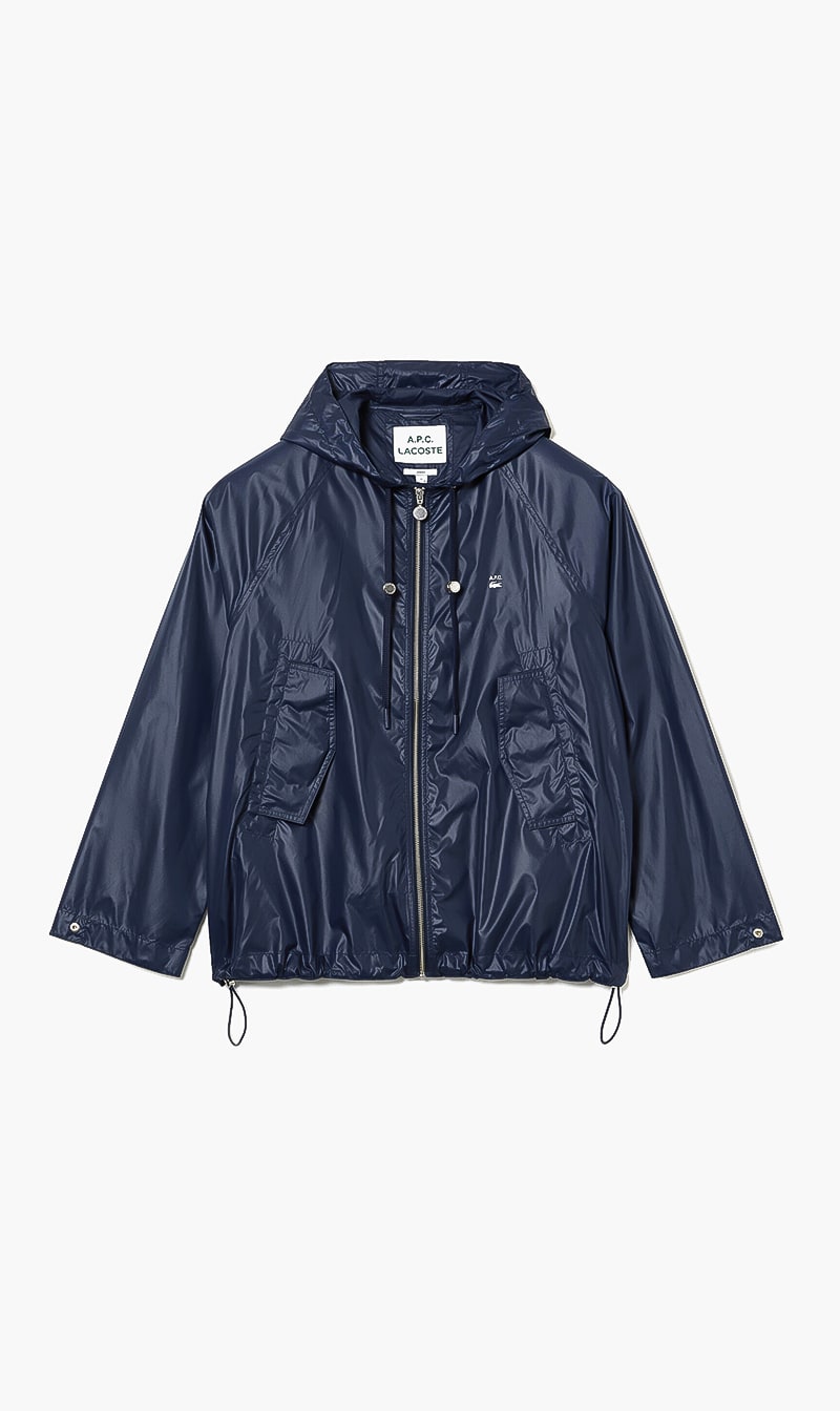

Lacoste Blue Water Resistant Cotton Blend Short Hooded Jacket for Men | The Deal Outlet