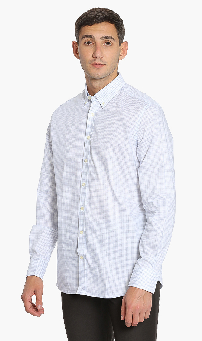 

Hackett London Graph Check Engineered Stripe Slim Fit Shirt