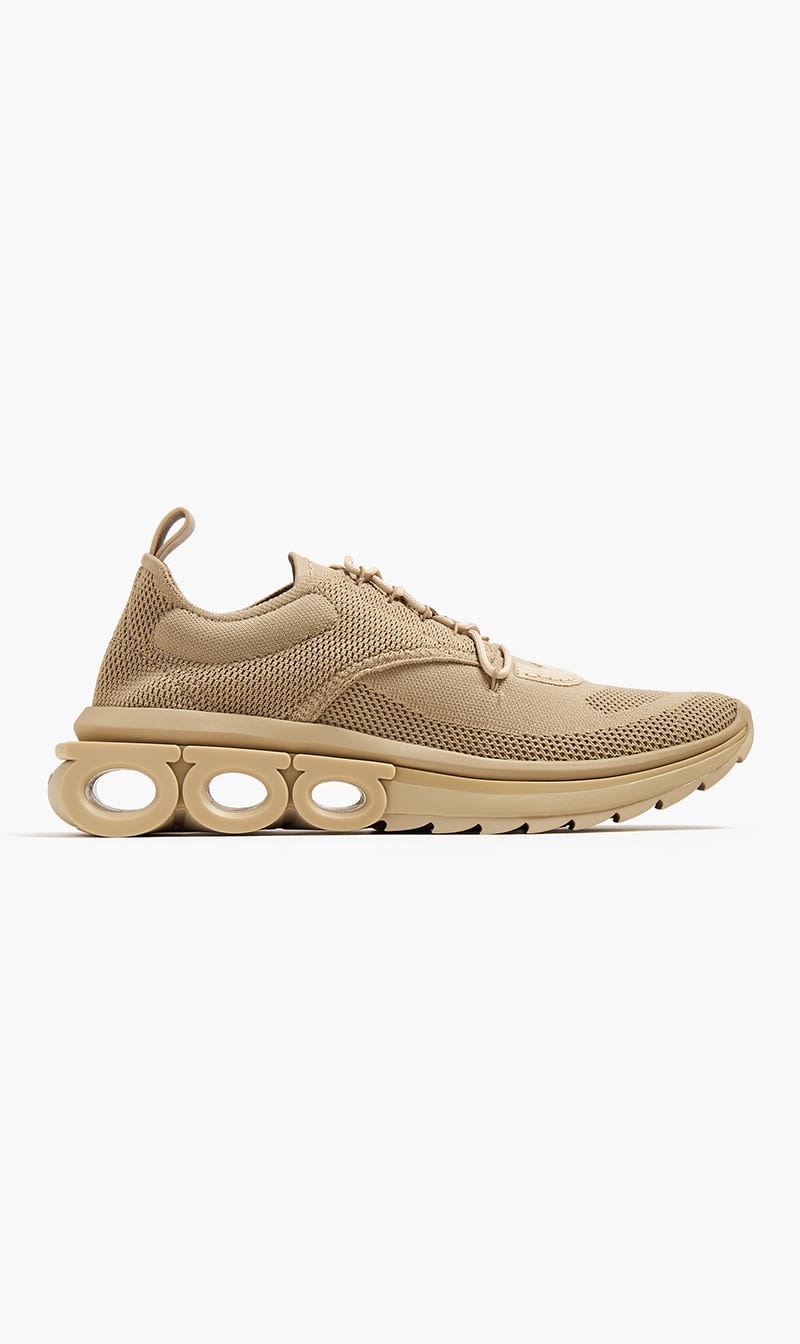 

Salvatore Ferragamo Beige Nima Knit Sneakers for Men | The Deal Outlet
