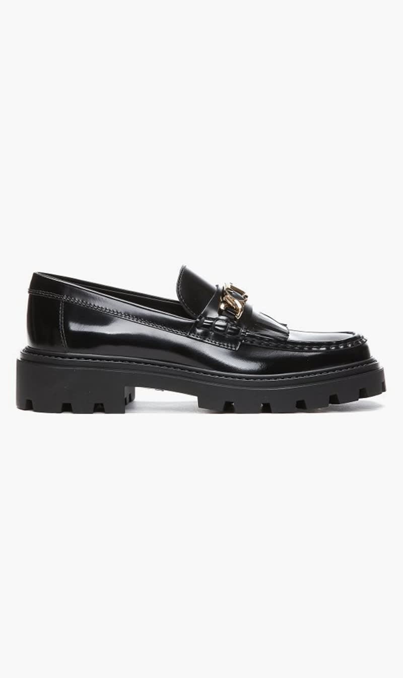 

Tod's Black Fringed Loafers for Women | The Deal Outlet