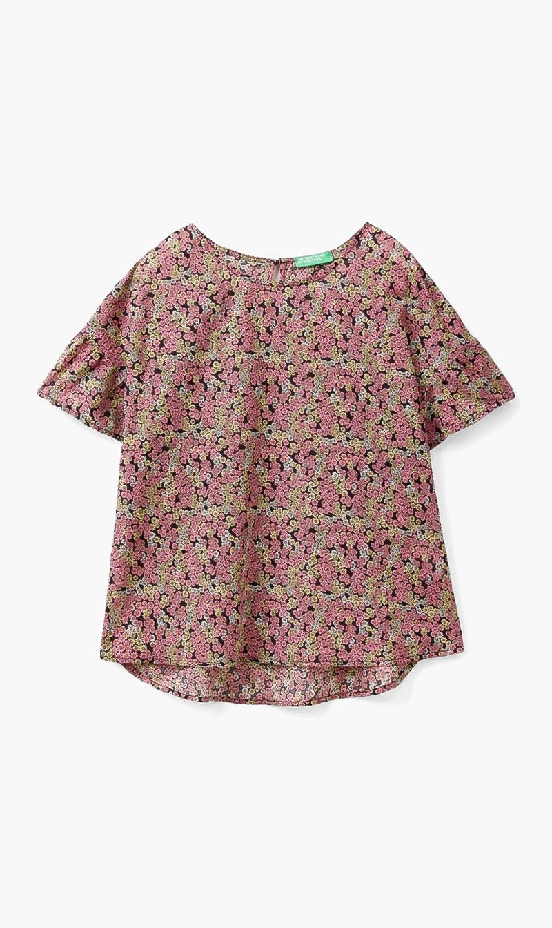 Pink United Colors Of Benetton White Patterned Blouse for Women