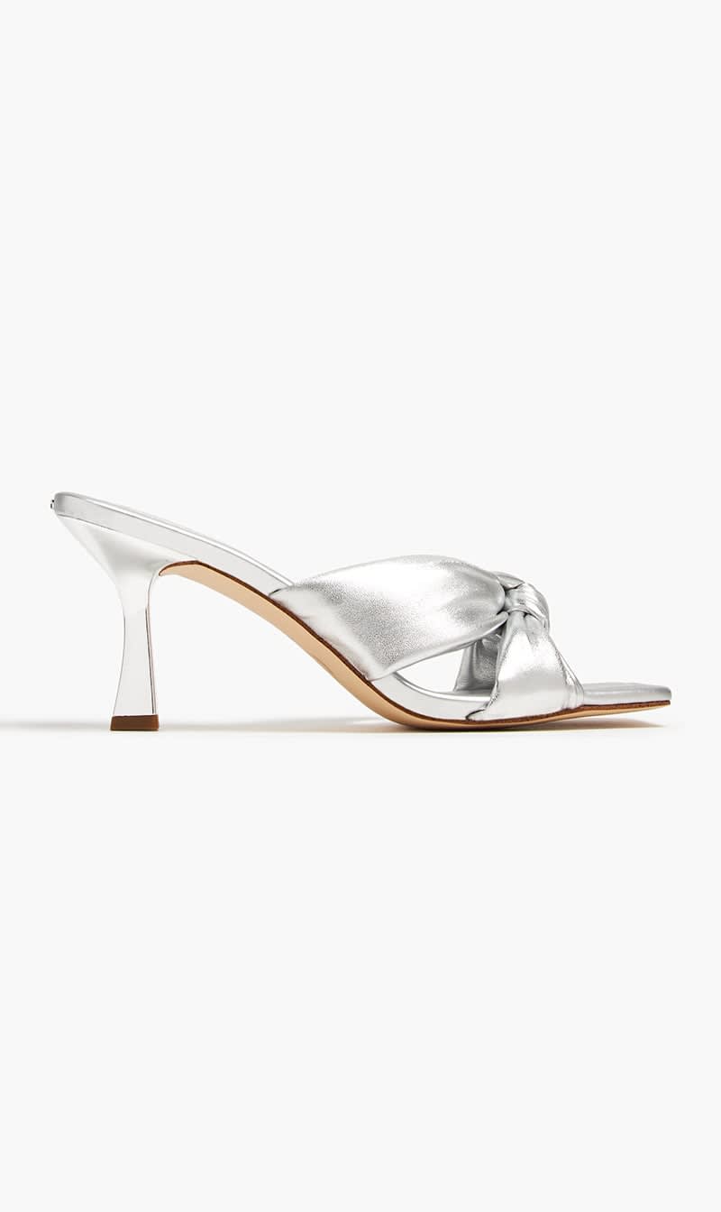 

Michael Kors Silver Elena Sandals for Women | The Deal Outlet