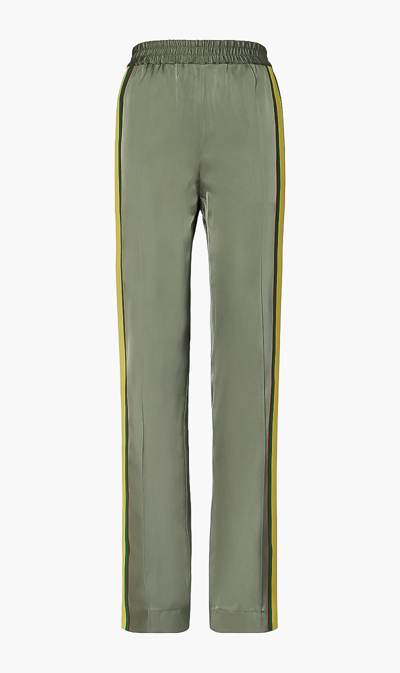 

Tory Burch Green Tory Sport Wide-leg Satin Pant for Women | The Deal Outlet