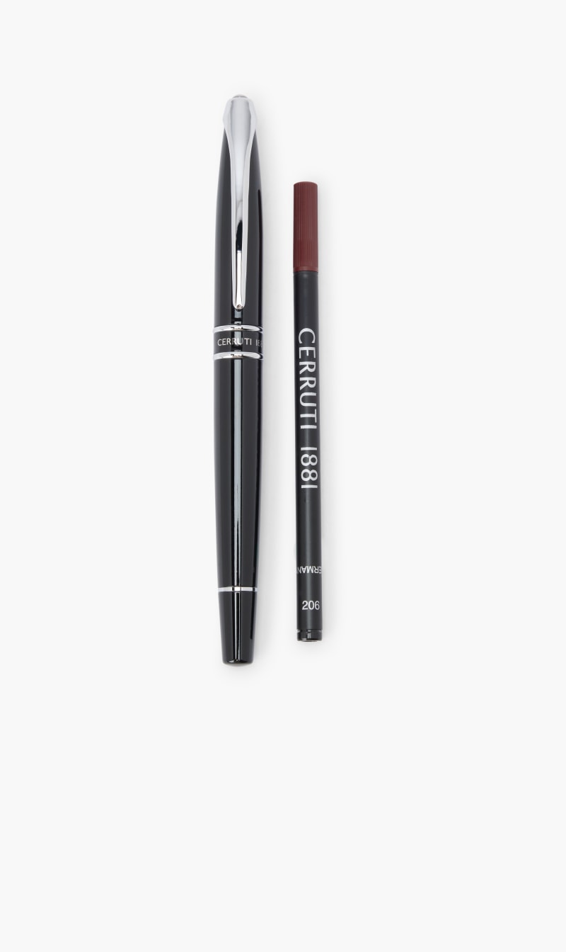 

Cerruti Black Rollerball Pen Silver Clip | The Deal Outlet