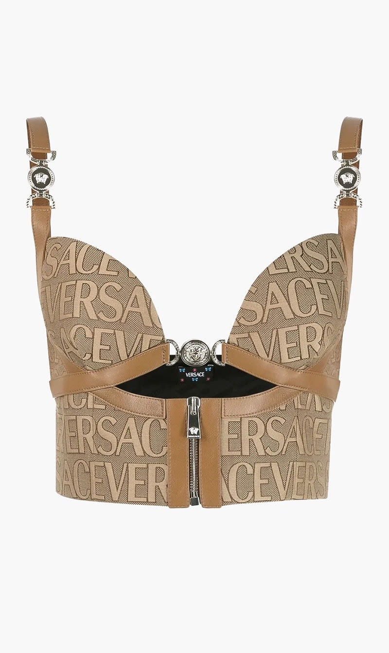 

Versace Brown Allover Bustier Top for Women | The Deal Outlet
