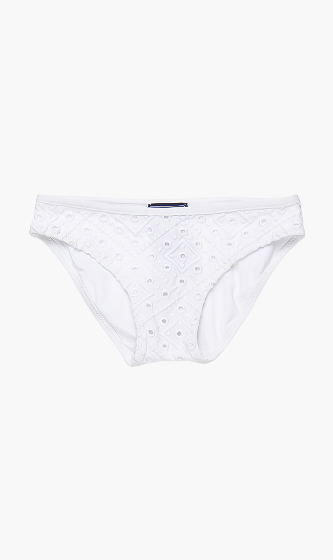 Gio Openwork Bikini Bottom, White