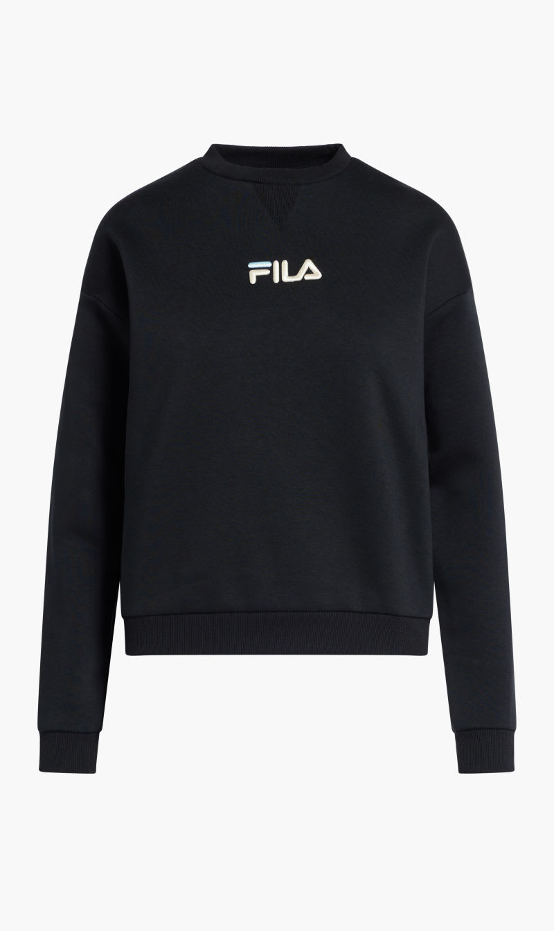 

Fila Black Carris Crew Neck Sweat With Arm Seam for Women | The Deal Outlet
