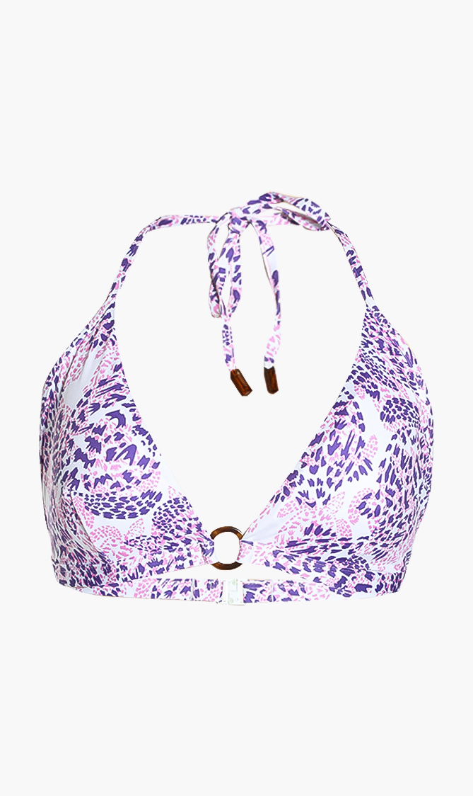 

Flechett Printed Halter Bikini Top, Pink