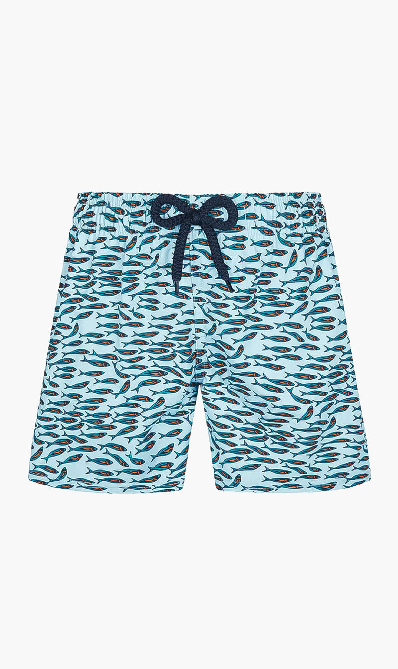 

Vilebrequin Blue All Over Fish Printed Swim Shorts for Boys | The Deal Outlet
