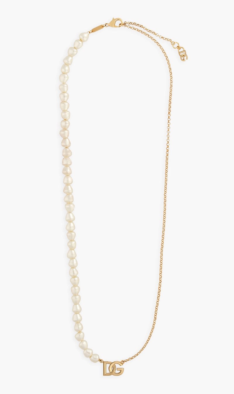 

Dolce & Gabbana Gold Link Necklace With Pearls for Women | The Deal Outlet